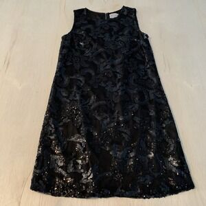 MOON‎ Women's Little Black Dress Sleeveless Sequin Holiday Cocktail Party MEDIUM
